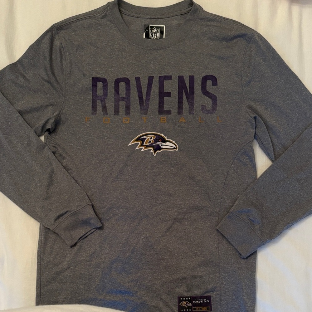 NFL Ravens Charcoal Long Sleeve Tee
